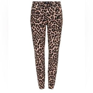 PAIGE Leopard Print High Rise Jeans - Black and Brown
